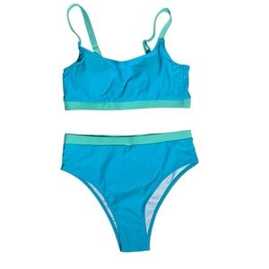 Boutique Blue and‎ mint green bikini swimsuit Small new